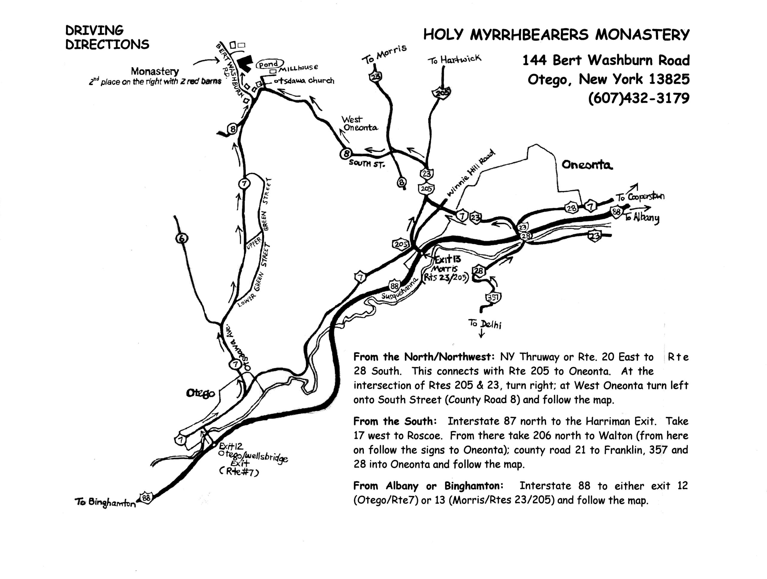 directions to holy myrrhbearers monastery